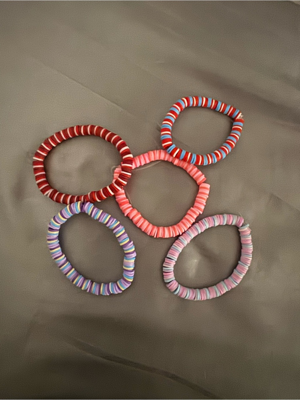 Colorful clay bracelets-Pack of 5